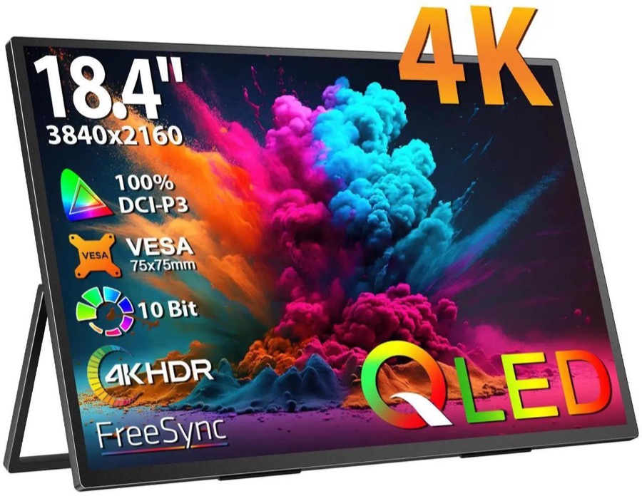 UPERFECT 18.4" 4K Portable Monitor Ultra HD Gaming Display HDMI Type C*2 Laptop Screen UHD Gaming Monitor 10Bit Adjustable Stand